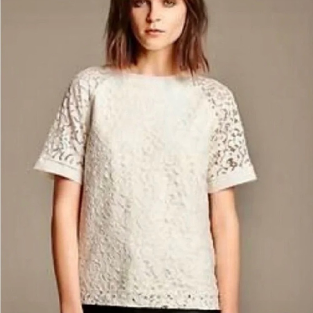 EUC Banana Republic Raglan Lace Blouse Top size medium